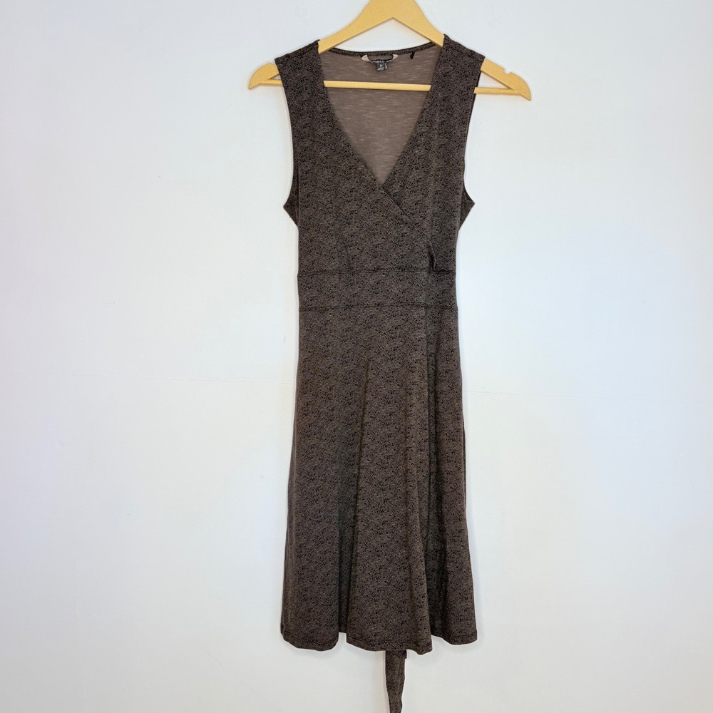 Toad & Co Dress Womens M Brown Sleeveless Knit A-Line V-Neck Casual Summer